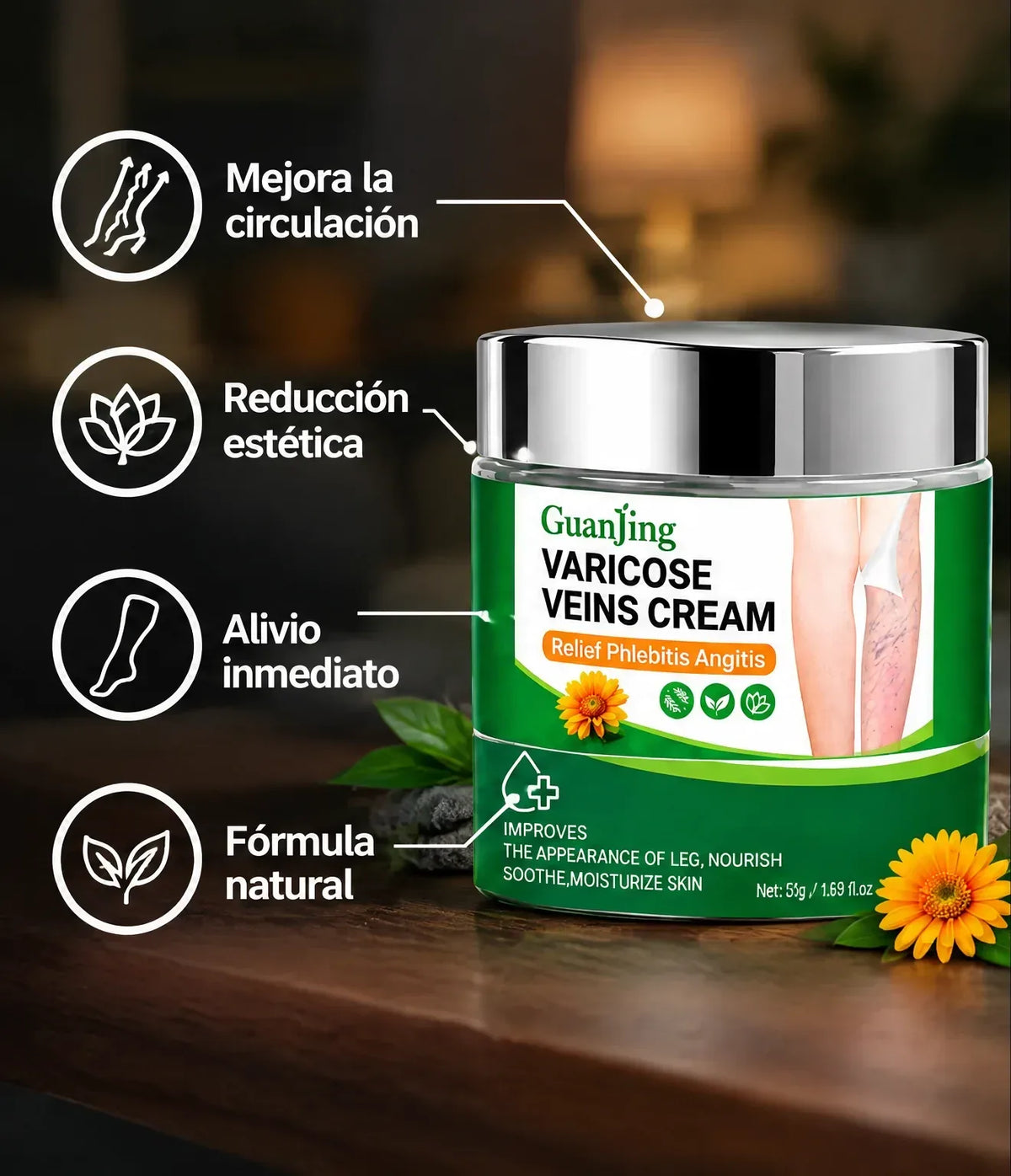 Crema de Masaje para Várices y Celulitis